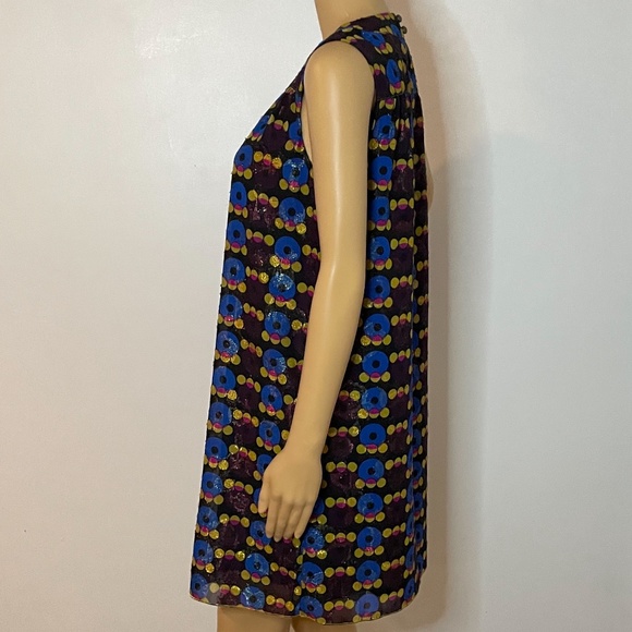 Anna Sui mod metallic graphic print shift dress! - Picture 6 of 12